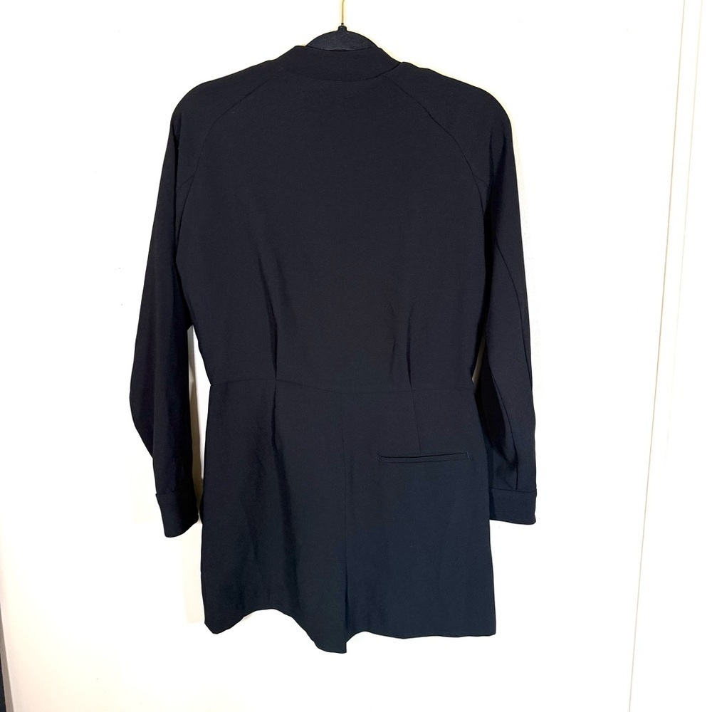 Zara Long Sleeve Romper Zip Front Black Small - Picture 3 of 8